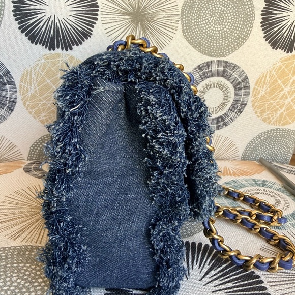 Karl Lagerfeld Denim Blue Pearl Embellished Shoulder Bag NWT and Dust Bag - Picture 7 of 14